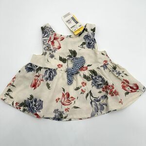 Cozy Toes Filene's Basement Floral Sleeveless Top Baby 6M Cotton Vintage Cottage